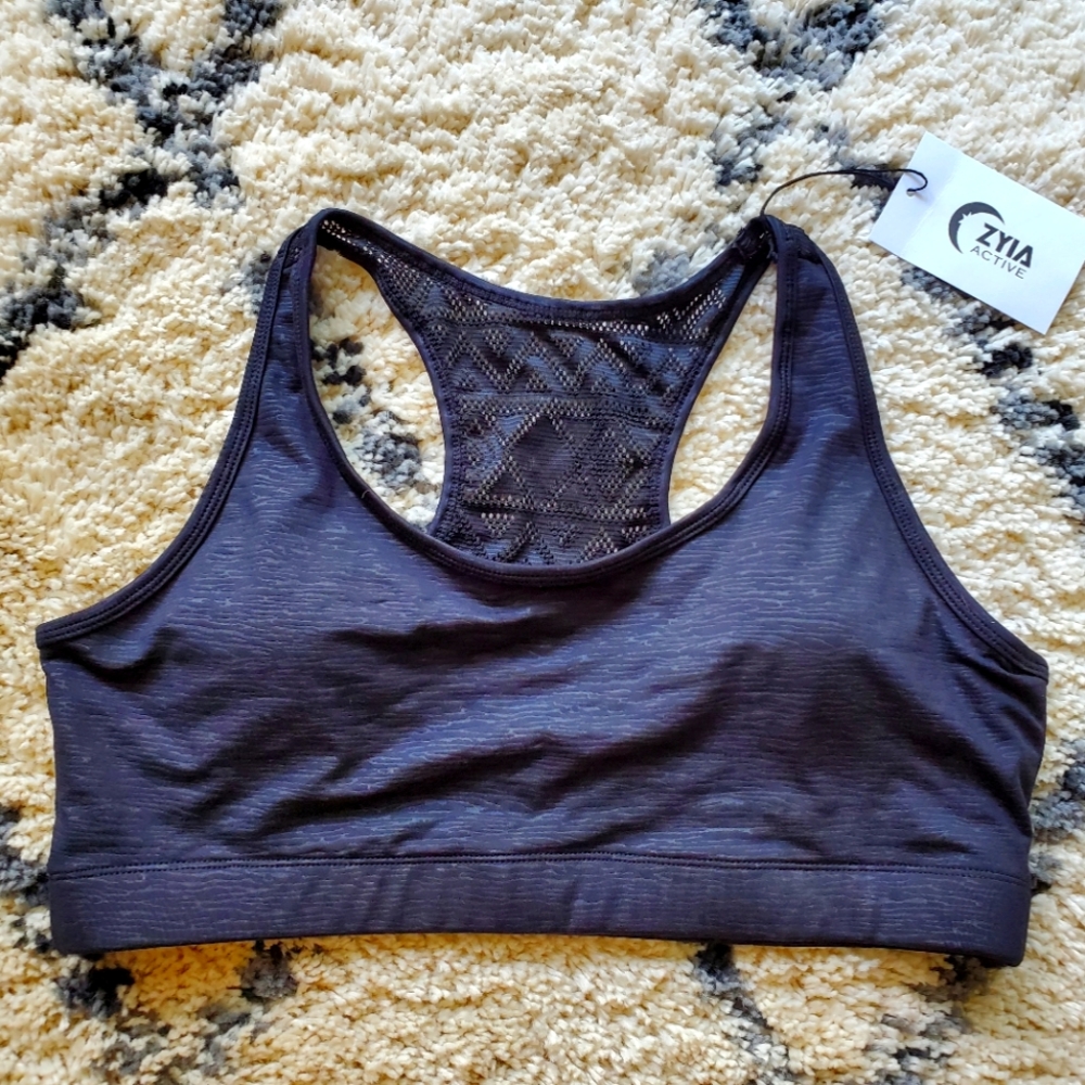 Zyia Black Bomber Bra XXL Athletic Sports NEW